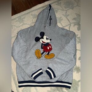 Disney Gray and Navy Hoodie with Mickey Mouse Embroidery